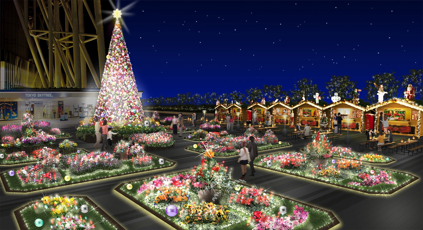 東京スカイツリータウン（R）ドリームクリスマス2018」高さ8mの花のクリスマスツリーが登場！ | Fasu [ファス]