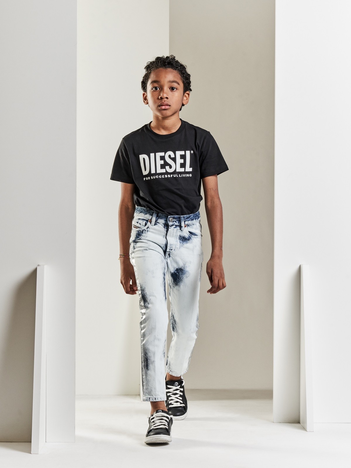 【2点セット】DIESEL キッズ デニム ブラックデニム Tシャツ 3y 90