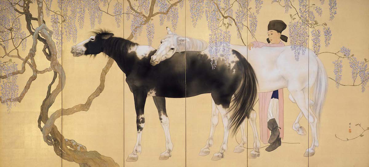 橋本関雪「遅日」（右隻・1913年）足立美術館蔵　
